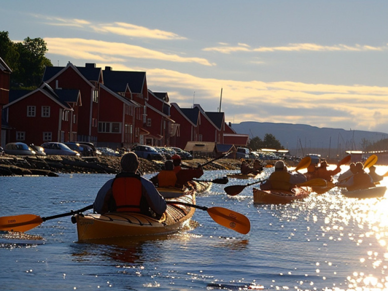 Brygga fra kajakk - i Norges eldste by